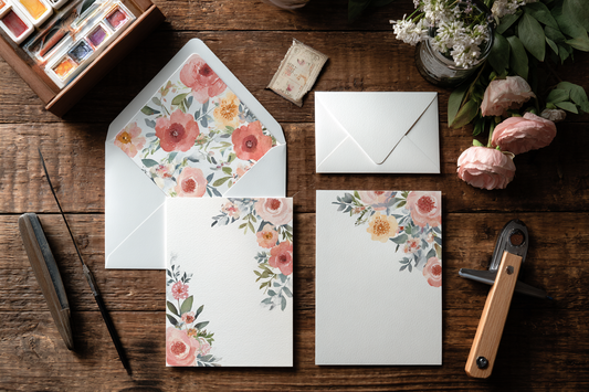 DIY Wedding Invites Under $20 Using Watercolor Florals