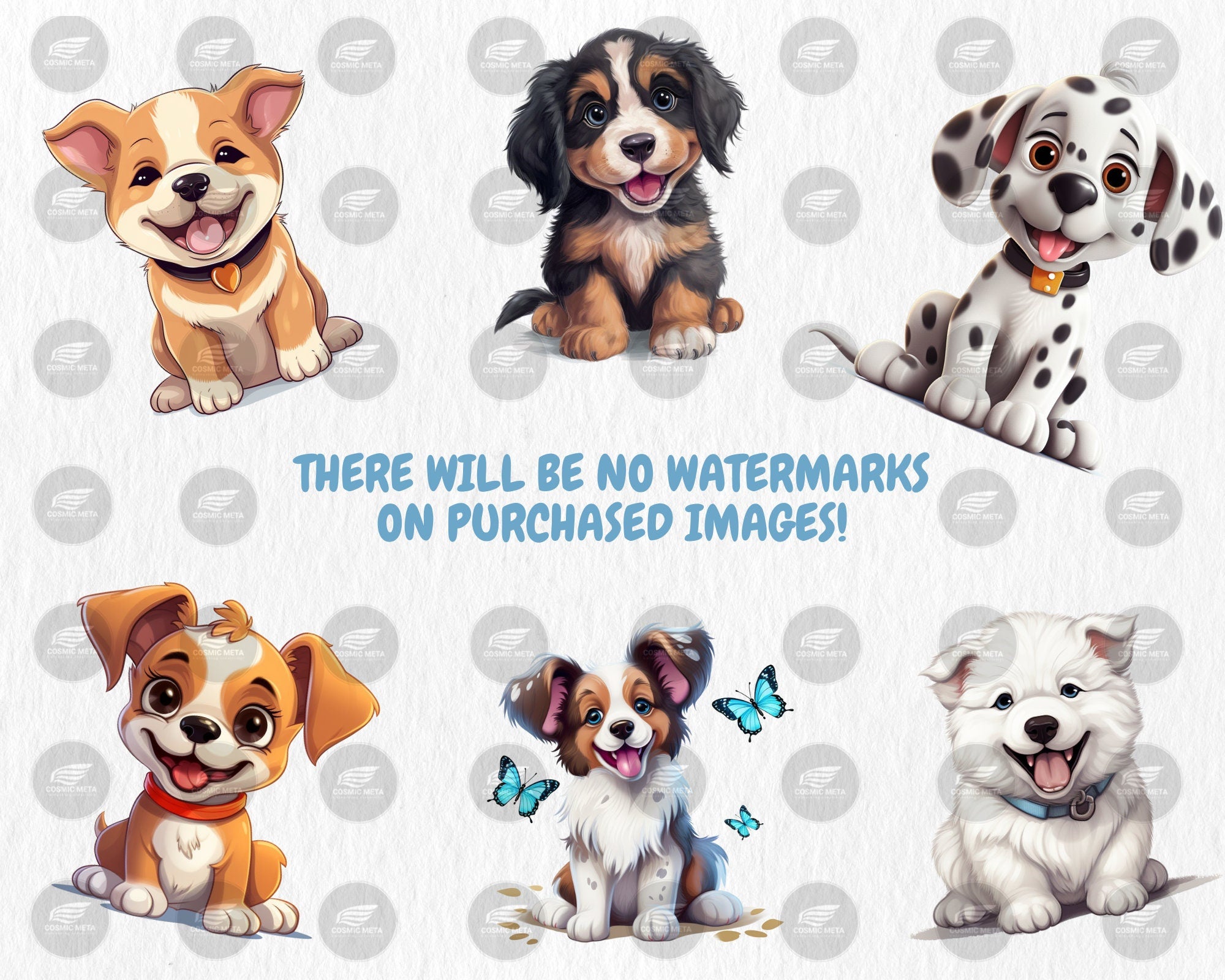 Watercolor Puppies Clipart | Painted Puppy Clipart | Puppy Illustrations | PNG Graphics | Instant Download for Commercial Use