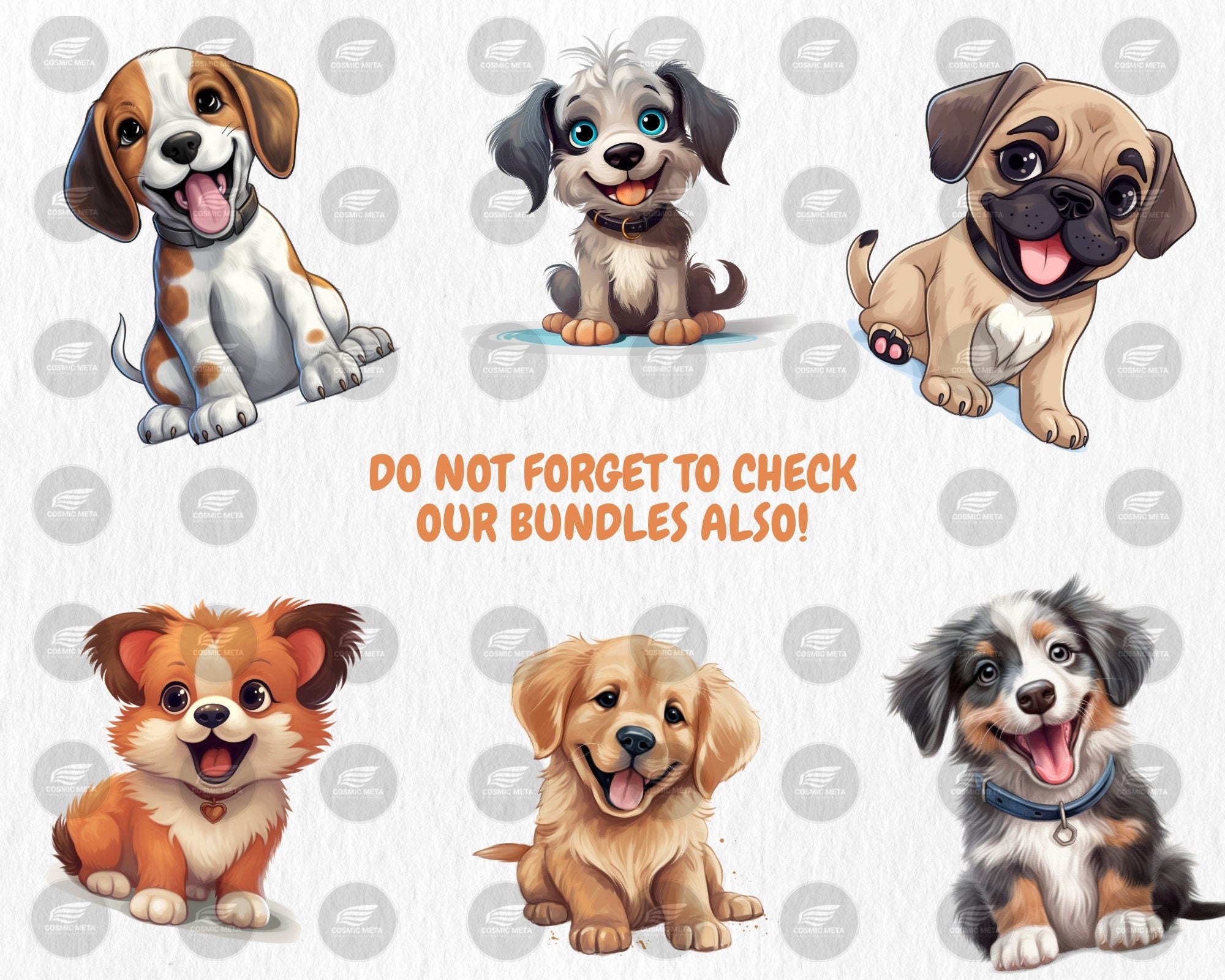 Watercolor Puppies Clipart | Painted Puppy Clipart | Puppy Illustrations | PNG Graphics | Instant Download for Commercial Use
