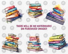 Watercolor Books Clipart | Painted Book Clipart | Book, Reading, Education Illustrations, PNG Graphics | Instant Download for Commercial Use