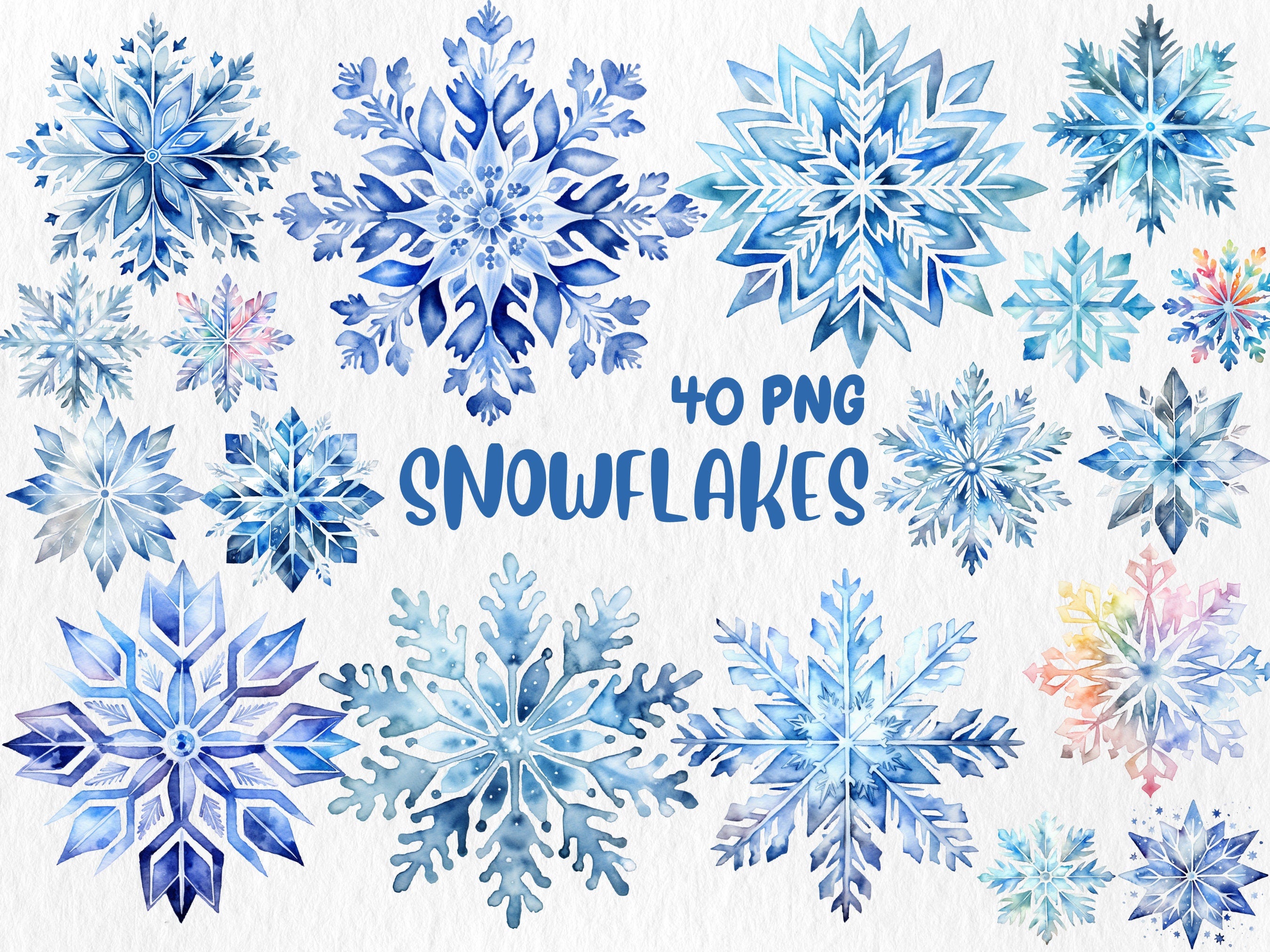 Watercolor Winter Mega Clipart Bundle #1 | Snowmen, Snowflakes, Cozy Winter, January, Winter Landscapes | Instant Download for Commercial Use