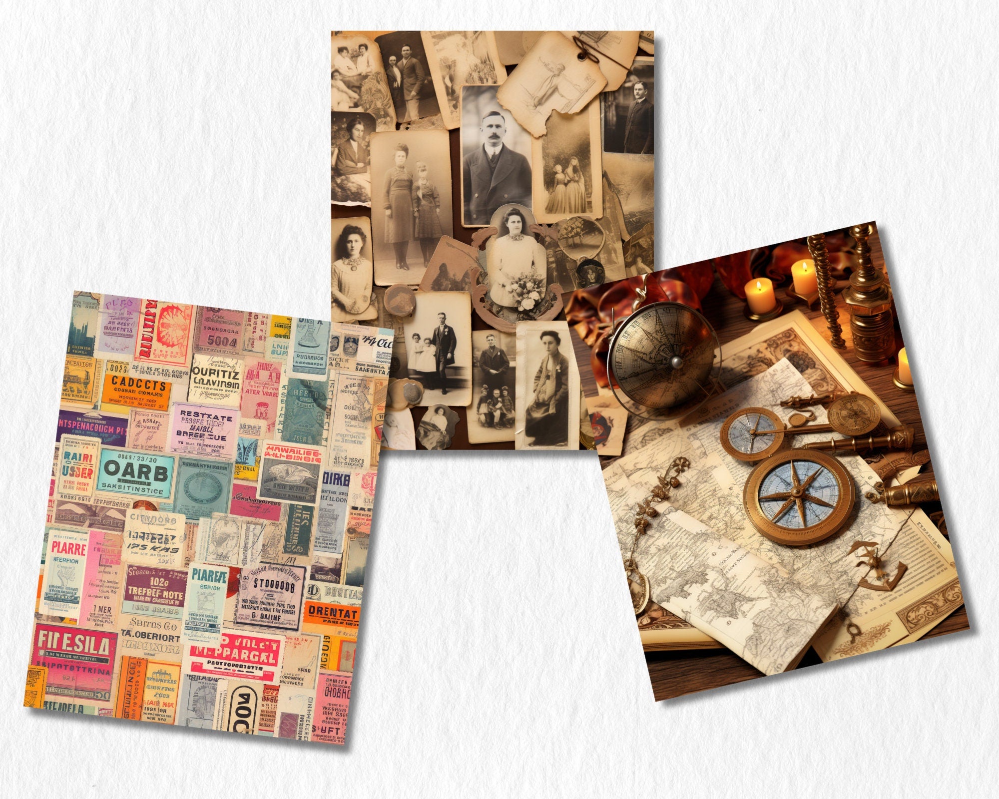 Vintage Ephemera Digital Paper | Vintage Newspaper Clippings, Victorian Era Backdrops, Printable, Download for Junk Journals & Scrapbooking