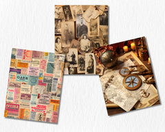 Vintage Ephemera Digital Paper | Vintage Newspaper Clippings, Victorian Era Backdrops, Printable, Download for Junk Journals & Scrapbooking
