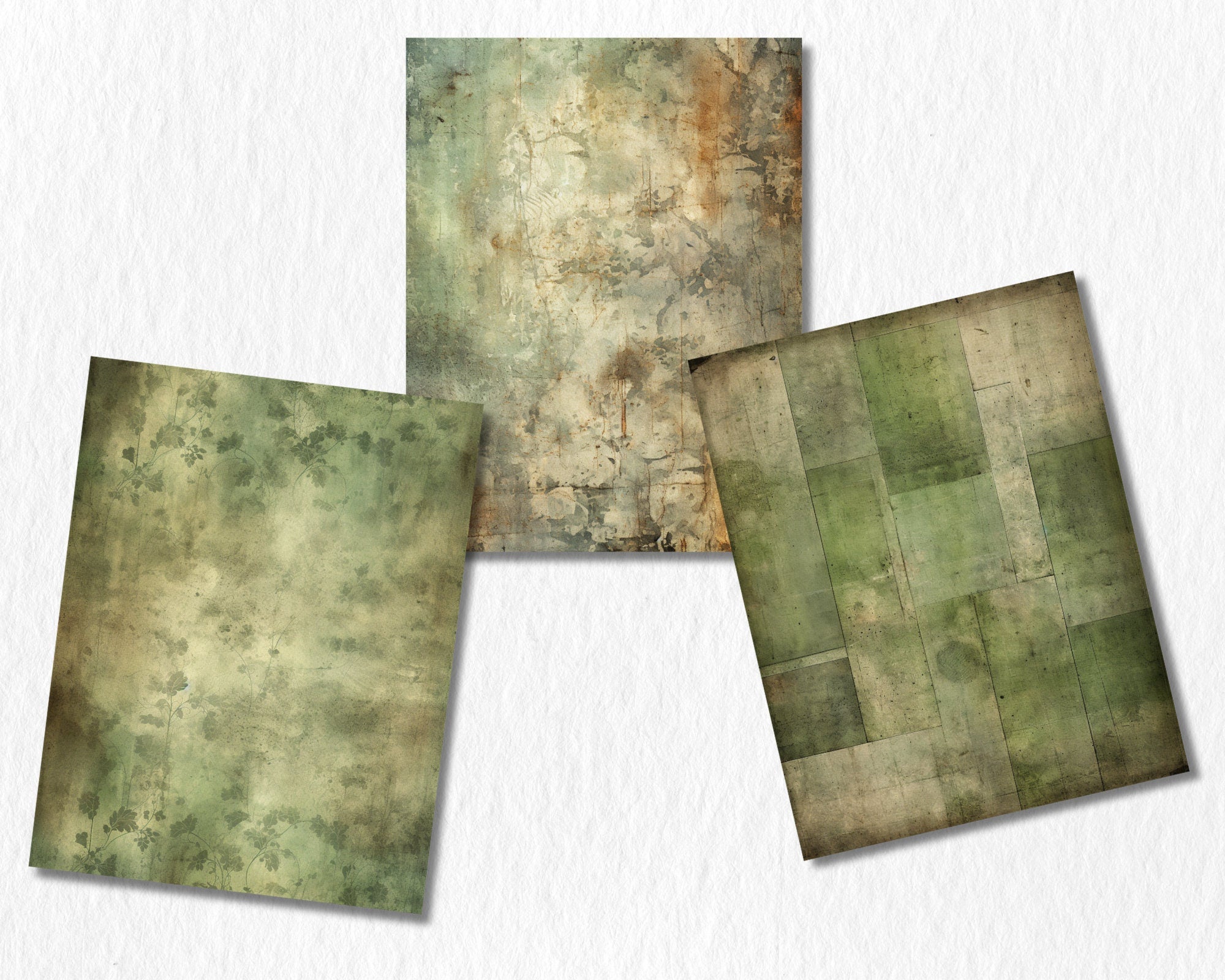 Greenprint Texture Digital Paper | Green Paper Background, Architectural Paper Backdrops, Printable, Download for Journals & Scrapbooking