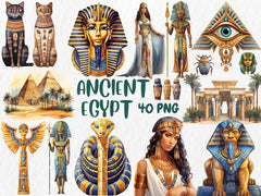 Watercolor Mythology Mega Clipart Bundle | Ancient Rome, Egypt, Greece, Norse, Greek, Egypt Mythology | Instant Download for Commercial Use