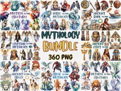 Watercolor Mythology Mega Clipart Bundle | Ancient Rome, Egypt, Greece, Norse, Greek, Egypt Mythology | Instant Download for Commercial Use