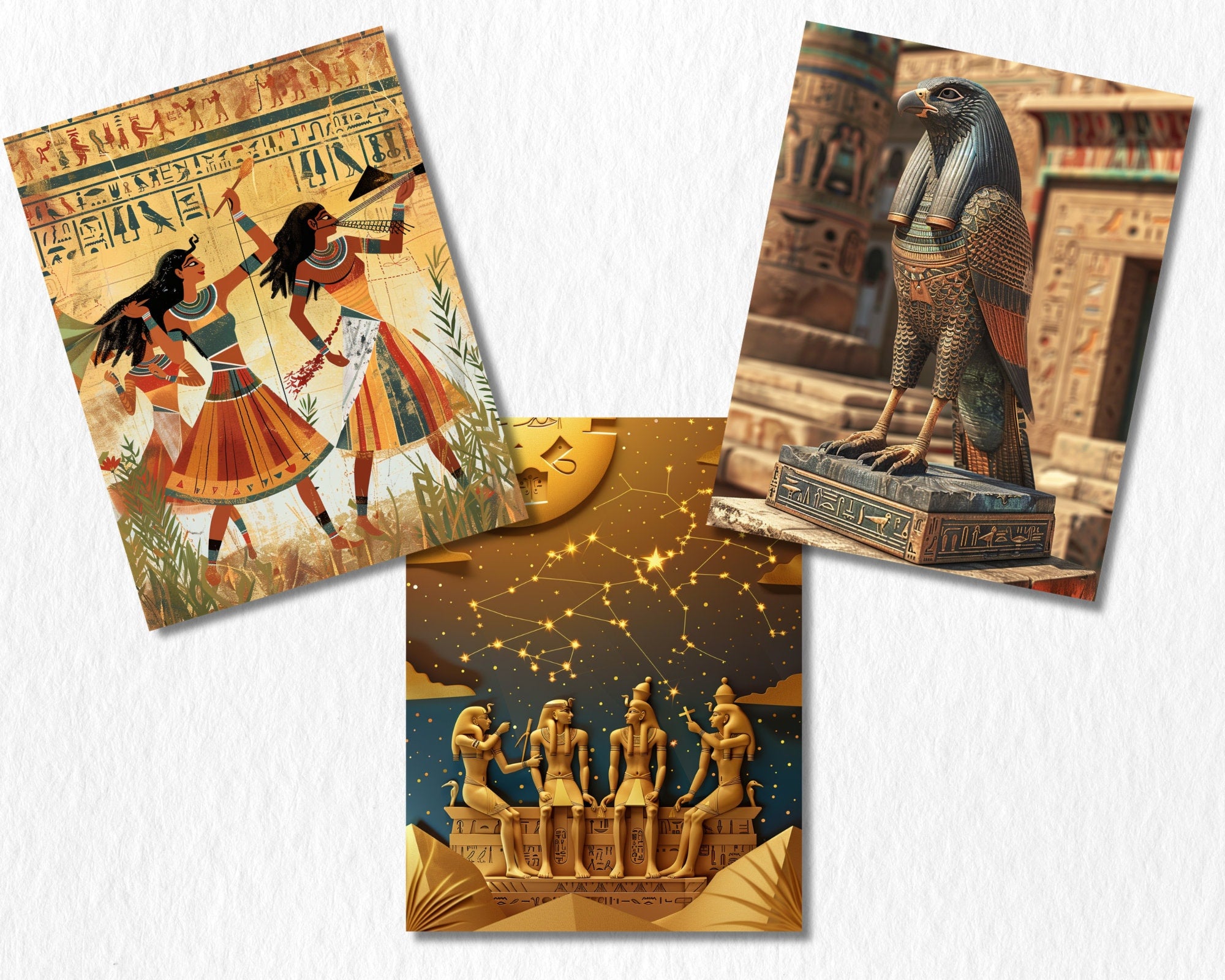 Ancient Egypt Digital Paper | Hieroglyphic Background, Ancient Egyptian Backdrops, Pharaoh, Printable | Download for Journals & Scrapbooking