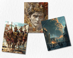 Ancient Rome Digital Paper | Roman Empire Background, Ancient Rome Backdrops, Gladiators, Printable | Download for Journals & Scrapbooking