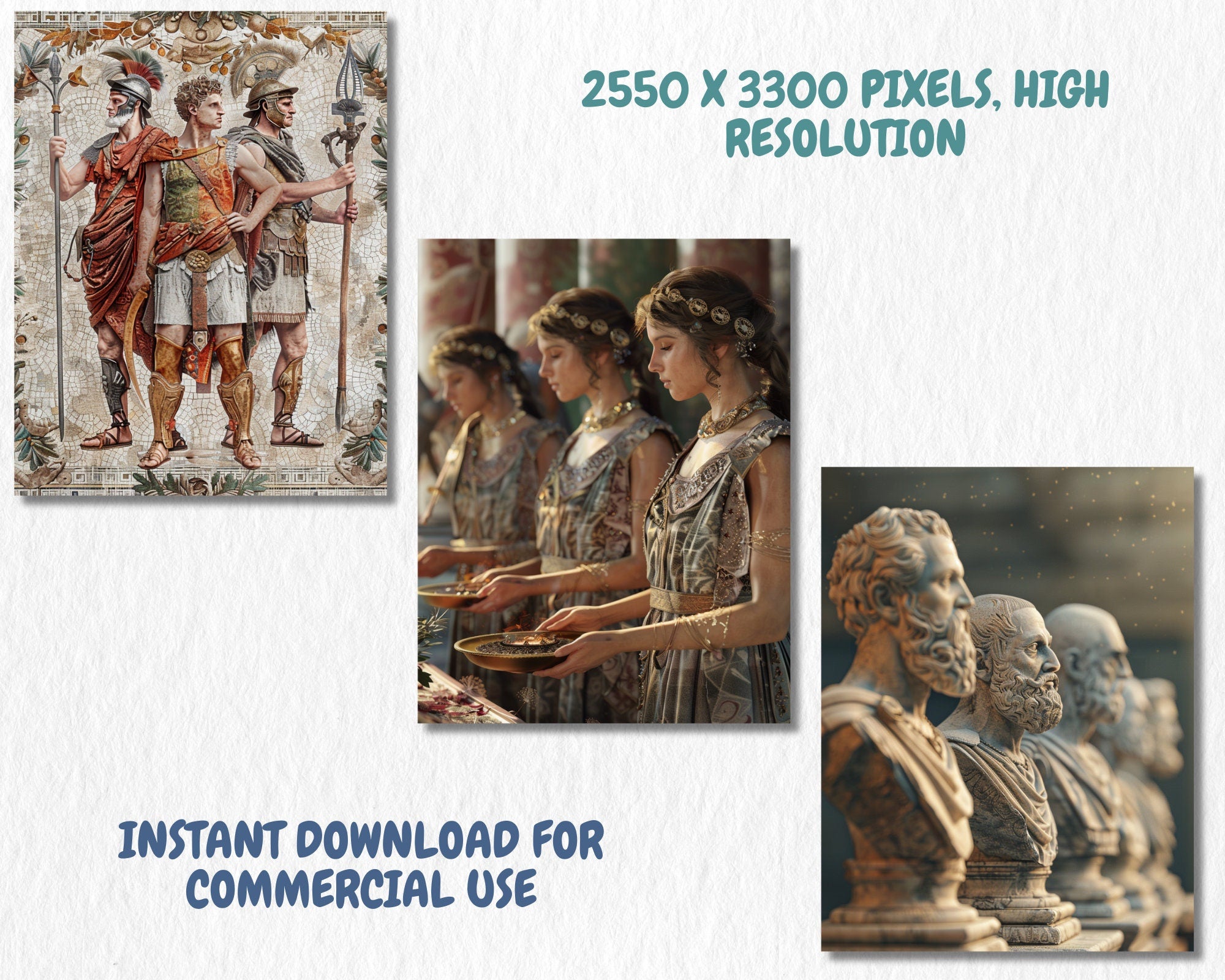Ancient Rome Digital Paper | Roman Empire Background, Ancient Rome Backdrops, Gladiators, Printable | Download for Journals & Scrapbooking