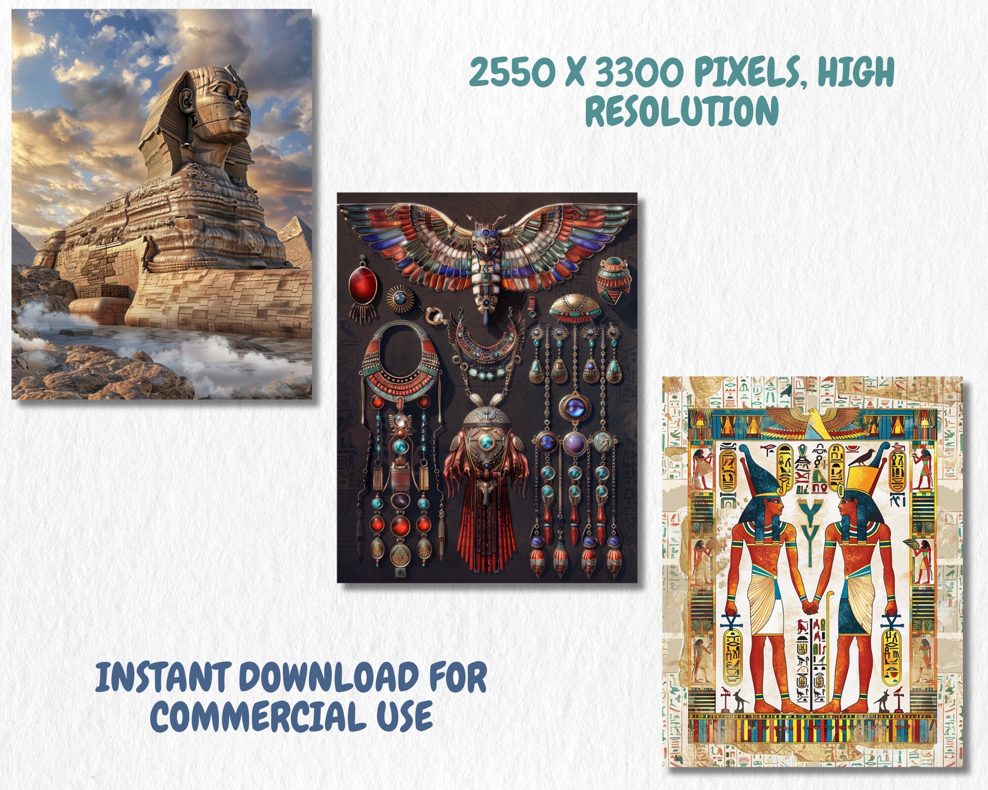 Ancient Egypt Digital Paper | Hieroglyphic Background, Ancient Egyptian Backdrops, Pharaoh, Printable | Download for Journals & Scrapbooking