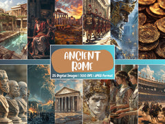 Ancient Rome Digital Paper | Roman Empire Background, Ancient Rome Backdrops, Gladiators, Printable | Download for Journals & Scrapbooking