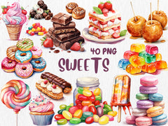 Watercolor Food & Drink Mega Clipart Bundle #1 | Fruits, Vegetables, Mango, Orange, Cocktails, Sweets | Instant Download for Commercial Use