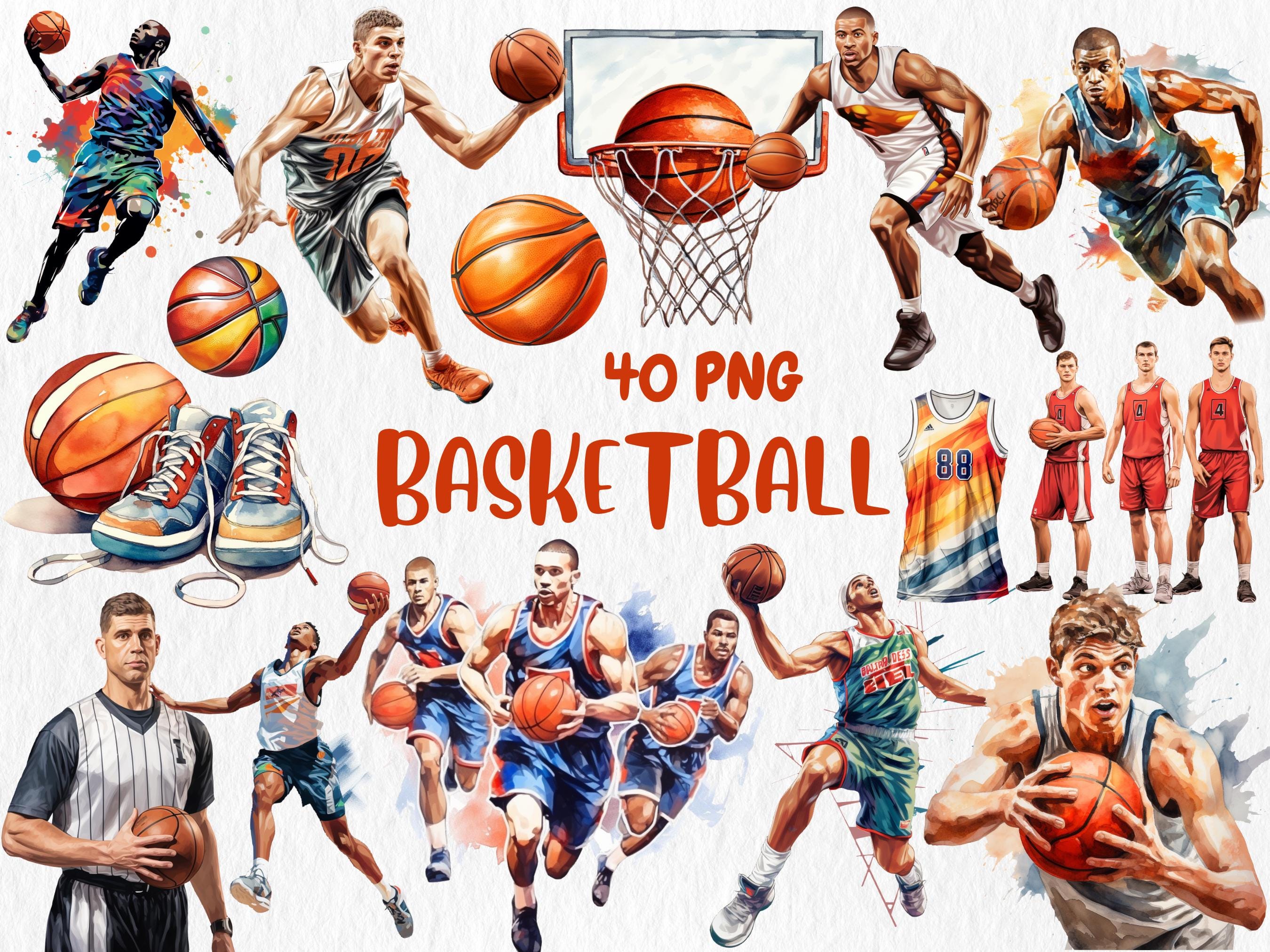 Watercolor Sports Mega Clipart Bundle | Football, Basketball, Volleyball, Baseball, Boxing Illustrations | Instant Download, Commercial Use