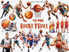 Watercolor Sports Mega Clipart Bundle | Football, Basketball, Volleyball, Baseball, Boxing Illustrations | Instant Download, Commercial Use
