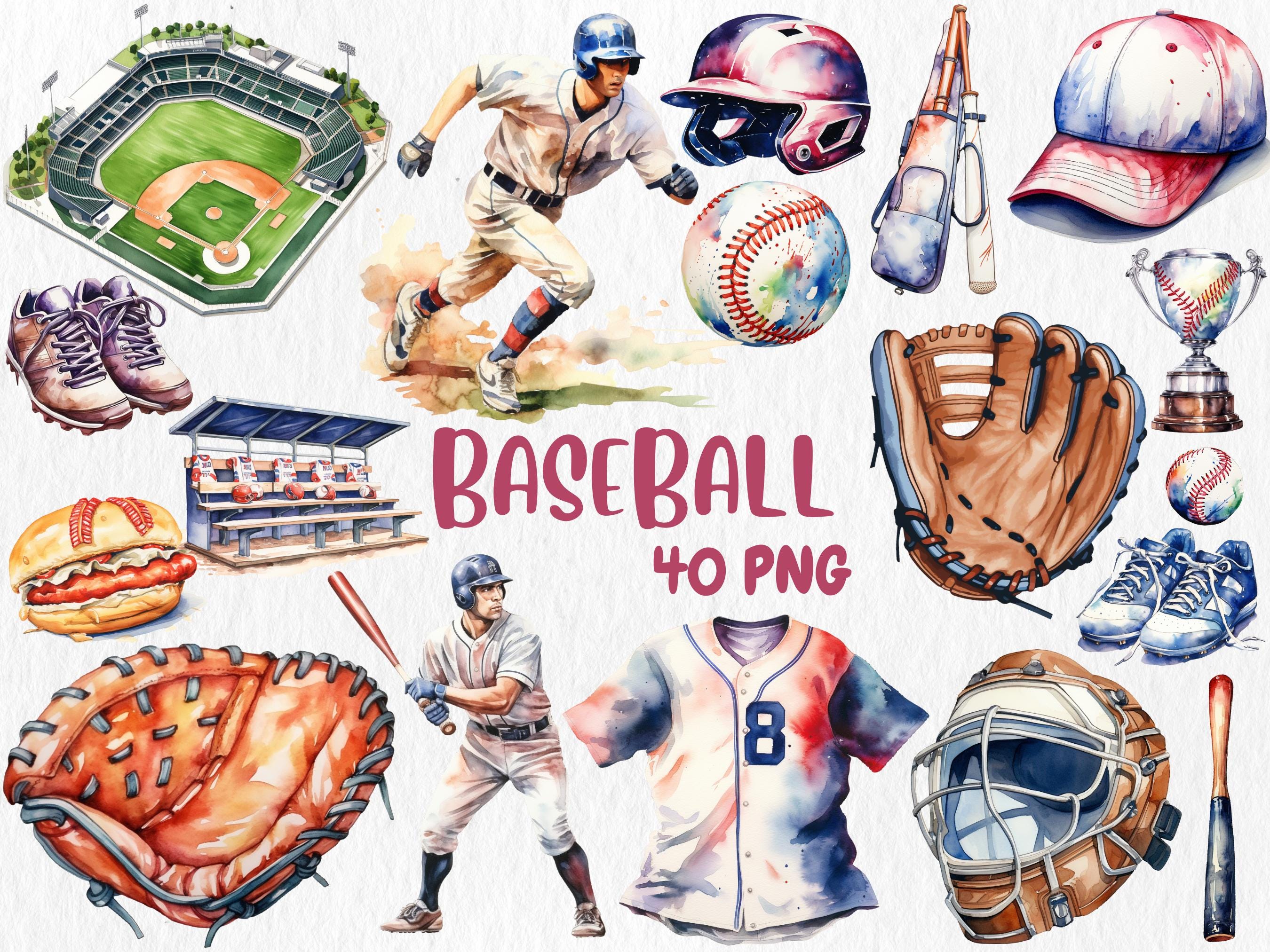 Watercolor Sports Mega Clipart Bundle | Football, Basketball, Volleyball, Baseball, Boxing Illustrations | Instant Download, Commercial Use