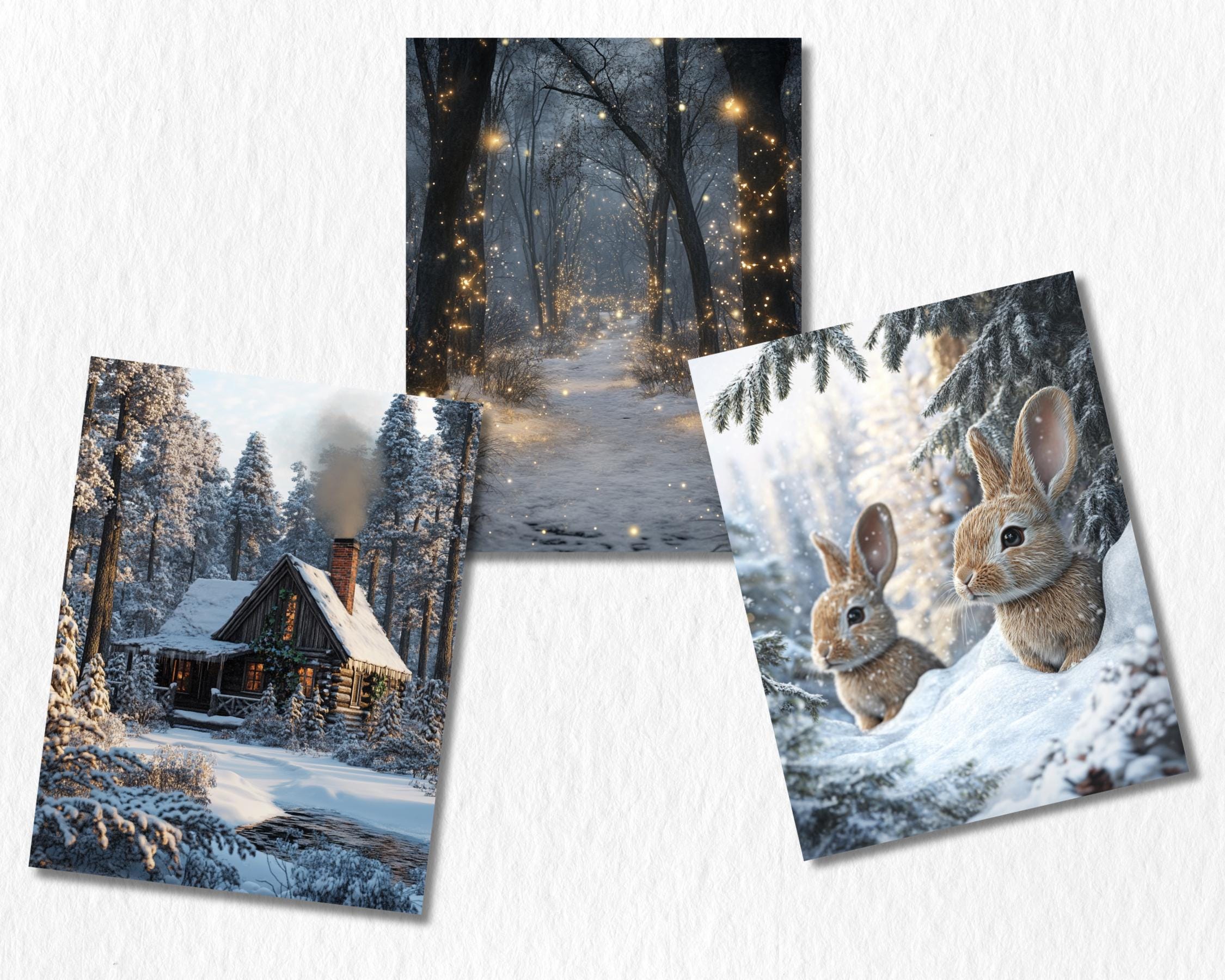 Winter Woodland Digital Paper | Winter Background, Nature-Inspire Backdrops, Crafting, Printable | Download for Journals & Scrapbooking