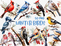 Watercolor Winter Mega Clipart Bundle #2 | January, Snowman, Winter Animals, February, Scandinavian Winter | Instant Download, Commercial Use