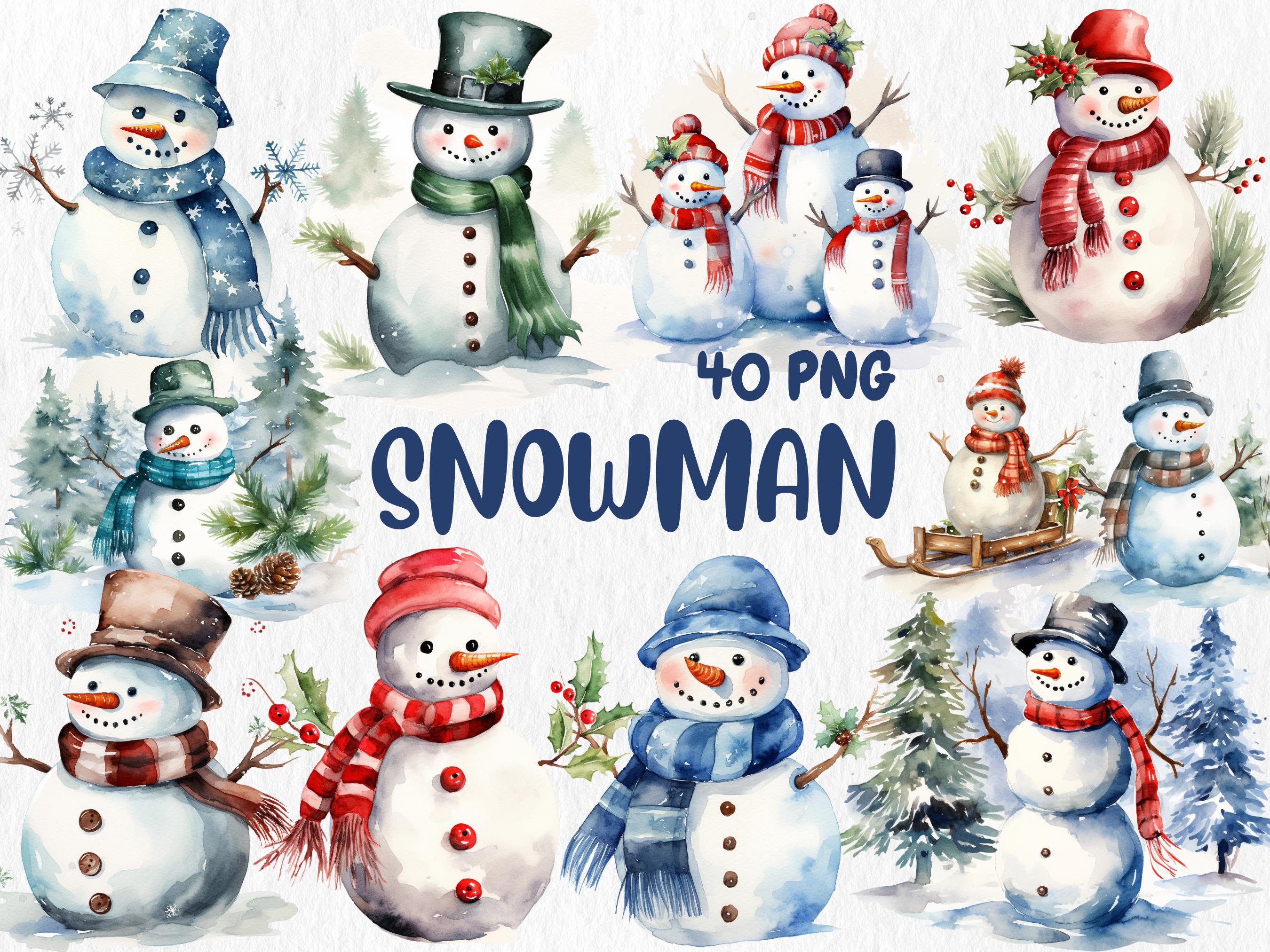 Watercolor Winter Mega Clipart Bundle #2 | January, Snowman, Winter Animals, February, Scandinavian Winter | Instant Download, Commercial Use